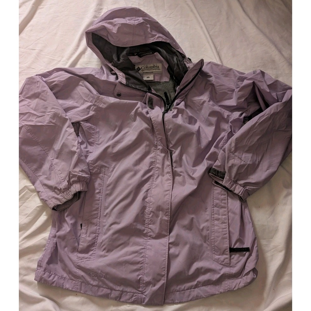 Columbia Titanium Purple Women's Large‎ Full Zip Windbreaker Hooded Jacket
